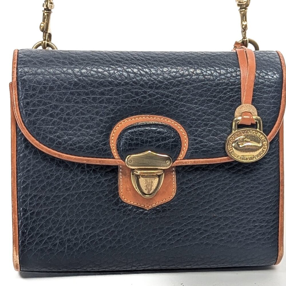 DOONEY & BOURKE USA All Weather Leather Mini Shoulder Bag - Navy Blue
